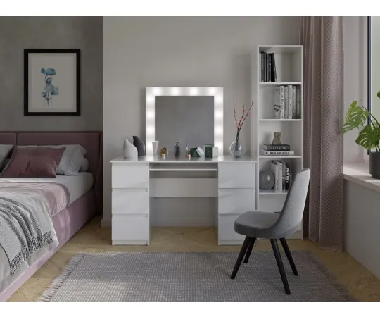 Zestaw Toaletka KUBA + LUSTRO MARINA Biały-2