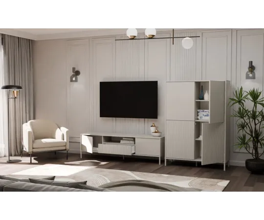 SZAFKA RTV KAMARO 160 KASZMIR Front ryflowany + Klasyczny-7