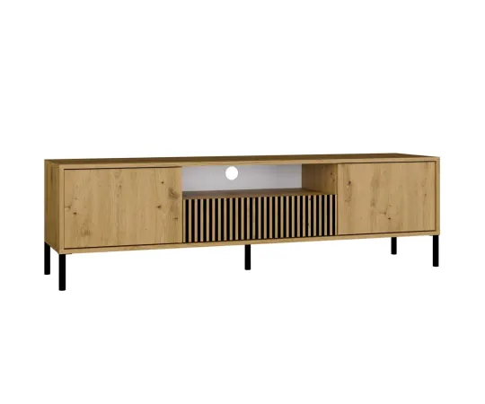 SZAFKA RTV KAMARO 160 DĄB ARTISAN Front ryflowany + Klasyczny-1