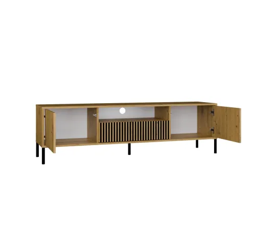 SZAFKA RTV KAMARO 160 DĄB ARTISAN Front ryflowany + Klasyczny-2