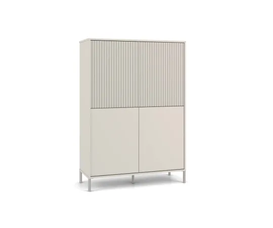 Witryna KAMARO 4DK SLIM/GŁADKI KASZMIR 4 Drzwi Lamele Front Ryflowany + Klasyczny-9