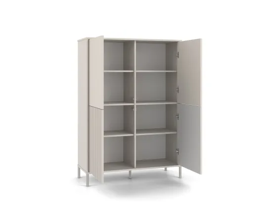 Witryna KAMARO 4DK SLIM/GŁADKI KASZMIR 4 Drzwi Lamele Front Ryflowany + Klasyczny-12