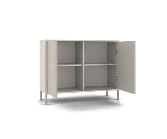 Komoda KAMARO 2D SLIM/GŁADKI KASZMIR Lamele Front Ryflowany + Klasyczny-11