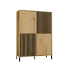 Witryna KAMARO 4DK SLIM/GŁADKI DĄB ARTISAN 4 Drzwi Lamele Front Ryflowany + Klasyczny-7