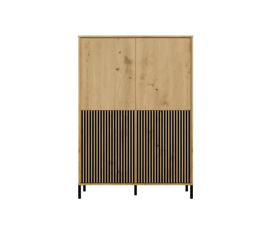 Witryna KAMARO 4DK SLIM/GŁADKI DĄB ARTISAN 4 Drzwi Lamele Front Ryflowany + Klasyczny-4
