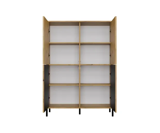 Witryna KAMARO 4DK SLIM/GŁADKI DĄB ARTISAN 4 Drzwi Lamele Front Ryflowany + Klasyczny-5