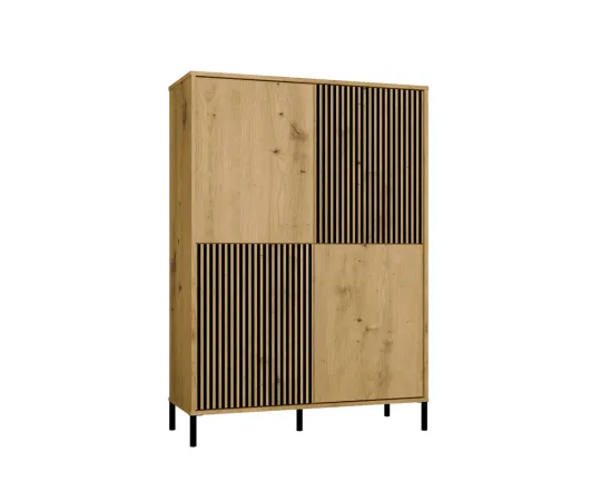 Witryna KAMARO 4DK SLIM/GŁADKI DĄB ARTISAN 4 Drzwi Lamele Front Ryflowany + Klasyczny-7