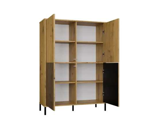 Witryna KAMARO 4DK SLIM/GŁADKI DĄB ARTISAN 4 Drzwi Lamele Front Ryflowany + Klasyczny-11