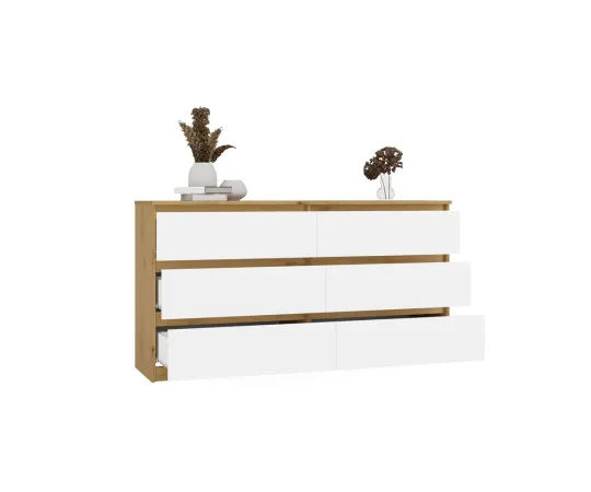 Komoda Malwa M6 140 DĄB ARTISAN BIAŁY-2