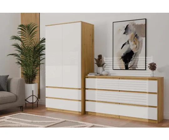 Komoda Malwa M6 140 DĄB ARTISAN BIAŁY-3