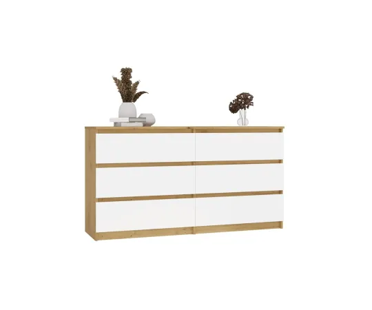Komoda Malwa M6 140 DĄB ARTISAN BIAŁY-11