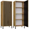 Witryna KAMARO 1DD SLIM DĄB ARTISAN Lamele Front Ryflowany-1