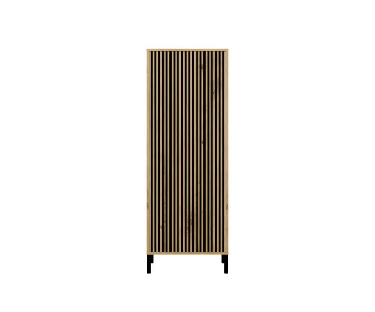 Witryna KAMARO 1DD SLIM DĄB ARTISAN Lamele Front Ryflowany-3