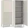 Witryna KAMARO 2DK SLIM/GŁADKI KASZMIR Lamele Front Ryflowany + Klasyczny-1