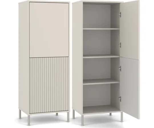 Witryna KAMARO 2DK SLIM/GŁADKI KASZMIR Lamele Front Ryflowany + Klasyczny-1