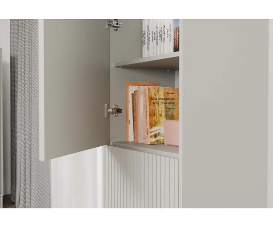 Witryna KAMARO 2DK SLIM/GŁADKI KASZMIR Lamele Front Ryflowany + Klasyczny-3