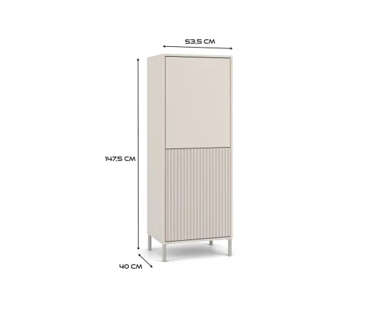 Witryna KAMARO 2DK SLIM/GŁADKI KASZMIR Lamele Front Ryflowany + Klasyczny-8