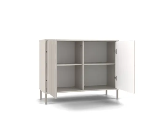 Komoda KAMARO 2D SLIM KASZMIR Lamele Front Ryflowany-2