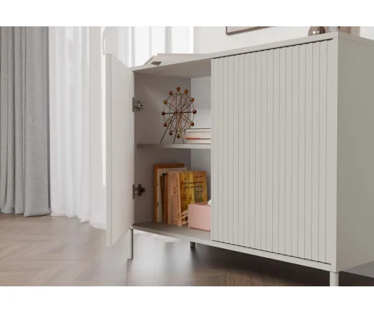Komoda KAMARO 2D SLIM KASZMIR Lamele Front Ryflowany-5