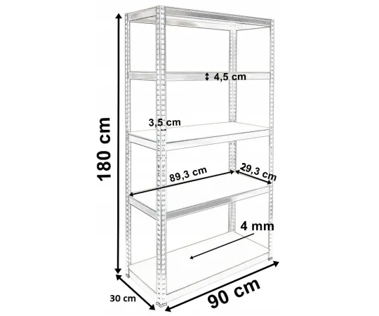 Regał Magazynowe G9030 METALOWE-10