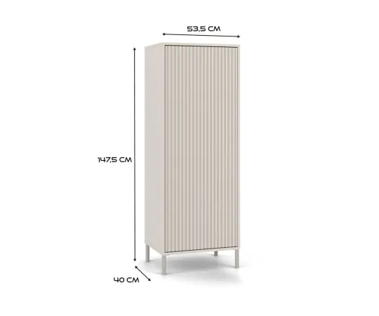 Witryna KAMARO 1DD SLIM KASZMIR Lamele Front Ryflowany-6