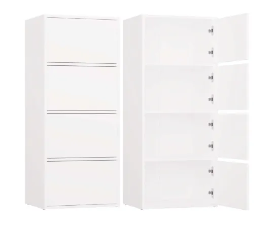 Komoda ALMA BIAŁA Szafka 4 Drzwi 4 Półki-1