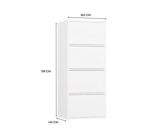 Komoda ALMA BIAŁA Szafka 4 Drzwi 4 Półki-5