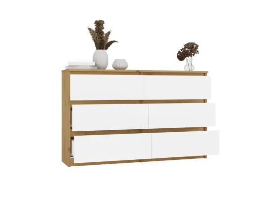 Komoda Malwa M6 120 DĄB ARTISAN BIAŁY-2