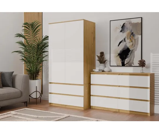 Komoda Malwa M6 120 DĄB ARTISAN BIAŁY-3