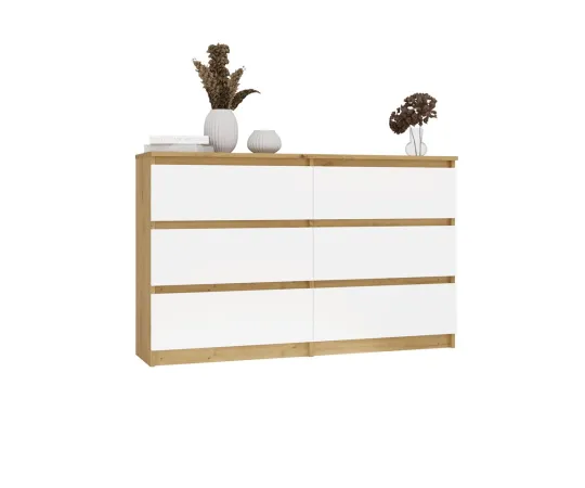 Komoda Malwa M6 120 DĄB ARTISAN BIAŁY-5
