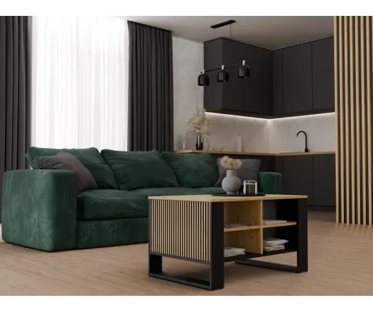 Ława Modern 4P SLIM DĄB ARTISAN CZARNY-4