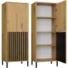Witryna KAMARO 2DK SLIM/GŁADKI DĄB ARTISAN Lamele Front Ryflowany + Klasyczny-1