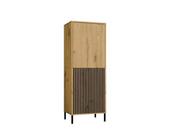 Witryna KAMARO 2DK SLIM/GŁADKI DĄB ARTISAN Lamele Front Ryflowany + Klasyczny-8