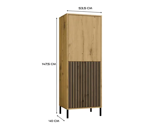 Witryna KAMARO 2DK SLIM/GŁADKI DĄB ARTISAN Lamele Front Ryflowany + Klasyczny-10