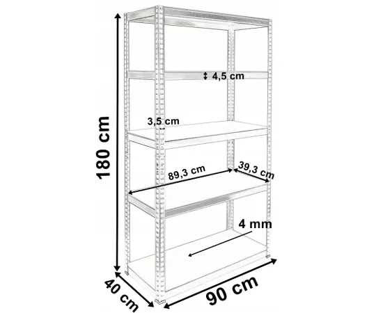 Regał Magazynowe G9040 METALOWE-10