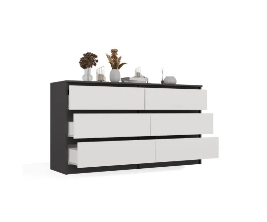 Komoda Malwa M6 140 ANTRACYT / BIAŁY-2