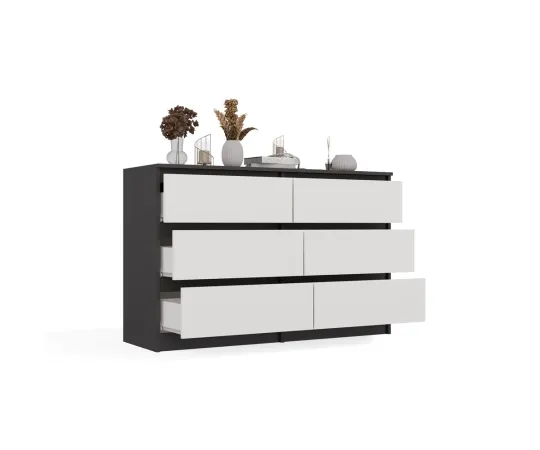 Komoda Malwa M6 120 ANTRACYT / BIAŁY-2