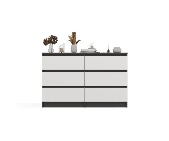 Komoda Malwa M6 120 ANTRACYT / BIAŁY-11