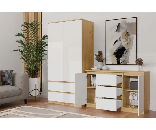 Komoda Malwa 2D3S DĄB ARTISAN BIEL-7