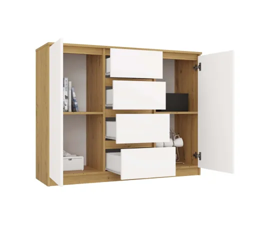 Komoda Malwa 2D4S 120 DĄB ARTISAN BIEL-2