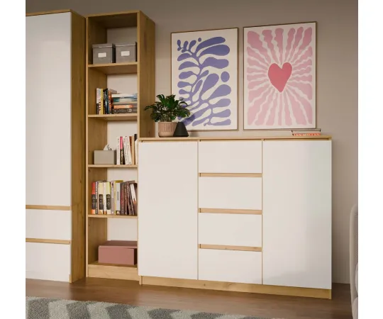 Komoda Malwa 2D4S 120 DĄB ARTISAN BIEL-3