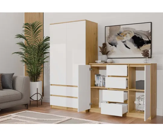 Komoda Malwa 2D4S 120 DĄB ARTISAN BIEL-4