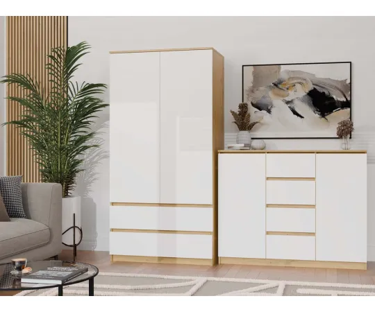 Komoda Malwa 2D4S 120 DĄB ARTISAN BIEL-5