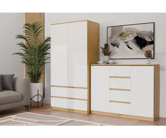 Komoda Malwa 2D4S 120 DĄB ARTISAN BIEL-9