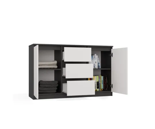 Komoda Malwa 2D3S ANTRACYT BIAŁY-2