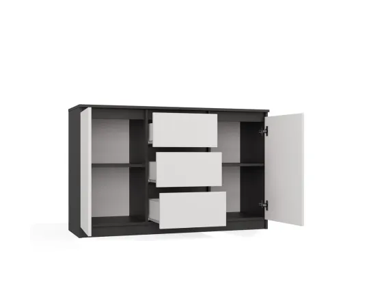 Komoda Malwa 2D3S ANTRACYT BIAŁY-11