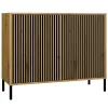 Komoda KAMARO 2D SLIM DĄB ARTISAN Lamele Front Ryflowany-1