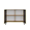 Komoda KAMARO 2D SLIM DĄB ARTISAN Lamele Front Ryflowany-8