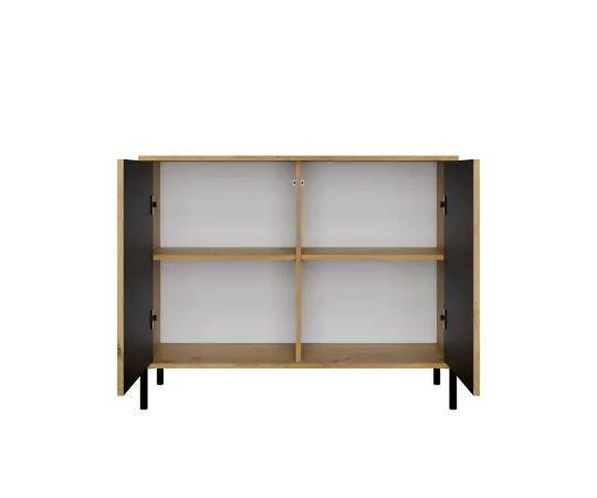 Komoda KAMARO 2D SLIM DĄB ARTISAN Lamele Front Ryflowany-8
