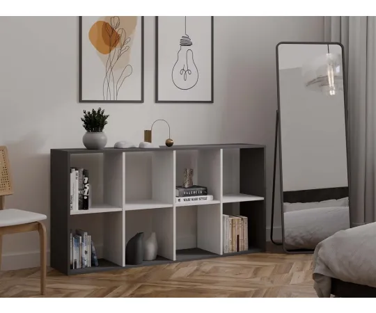 Regał Malax 2X4 ANTRACYT BIAŁY-2